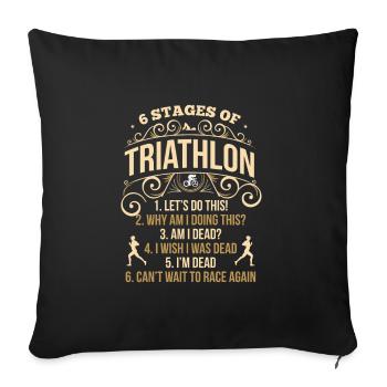 Triathlon saying crazy triathlete athlete - Sofa pillowcase 17,3'' x 17,3'' (45 x 45 cm) - black - Front