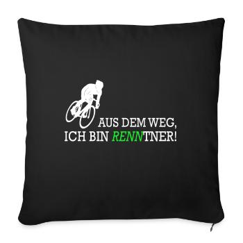 Rentner Fahrrad Radsport Rennrad Herren Geschenk - Sofakissenbezug 45 x 45 cm - Schwarz - Vorne
