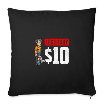 Histoire de la jambe cassée - Housse de coussin décorative 45 x 45 cm - noir - Devant