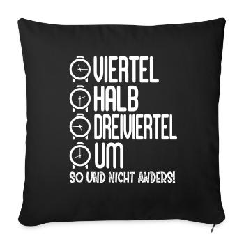 Ossi Ostdeutsche Uhrzeit Ossi Viertel Halb Um Uhr - Sofakissenbezug 45 x 45 cm - Schwarz - Vorne