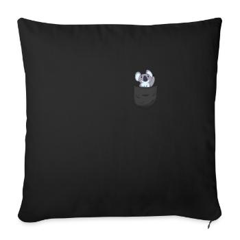 Koala in Tasche Lustig Geschenk - Sofakissenbezug 45 x 45 cm - Schwarz - Vorne
