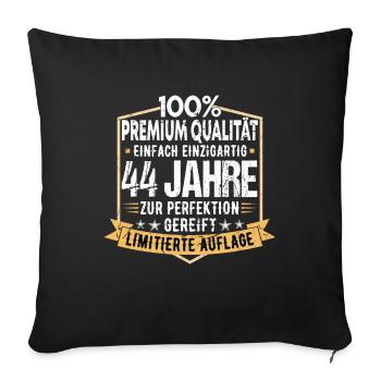 44. Geburtstag 1976 Geschenk Geschenkidee Retro - Sofakissenbezug 45 x 45 cm - Schwarz - Vorne