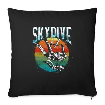 Parachutistes avion - Housse de coussin décorative 45 x 45 cm - noir - Devant