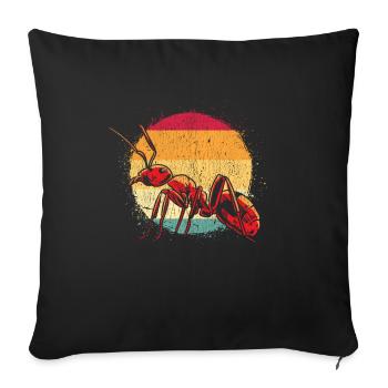 Vintage Ant Nature Forest Illustration - Sofa pillowcase 17,3'' x 17,3'' (45 x 45 cm) - black - Front
