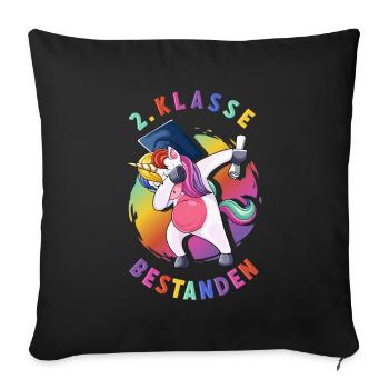 2. Klasse bestanden Geschenkidee 3 Klasse Geschenk - Sofakissenbezug 45 x 45 cm - Schwarz - Vorne