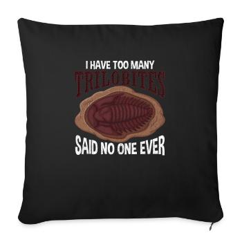 Geology Trilobites Fossil Collector Geologist - Sofa pillowcase 17,3'' x 17,3'' (45 x 45 cm) - black - Front