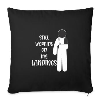 Broken arm Good recovery stuntman child - Sofa pillowcase 17,3'' x 17,3'' (45 x 45 cm) - black - Front