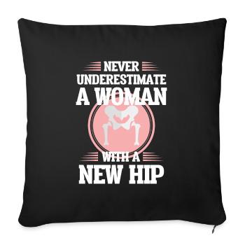 Chirurge chirurgicale épouse Mère Rétablissement - Housse de coussin décorative 45 x 45 cm - noir - Devant