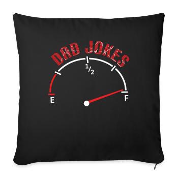 Blagues de papa - Housse de coussin décorative 45 x 45 cm - noir - Devant