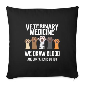 Veterinary medicine Veterinary technology Animal rescue - Sofa pillowcase 17,3'' x 17,3'' (45 x 45 cm) - black - Front