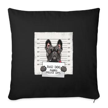 Tir de la prison du bouledogue français - Housse de coussin décorative 45 x 45 cm - noir - Devant