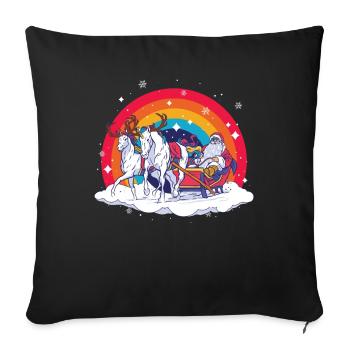 Unicorn christmas - Sofa pillowcase 17,3'' x 17,3'' (45 x 45 cm) - black - Front