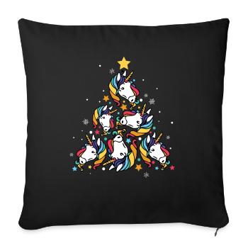 Unicorn christmas - Sofa pillowcase 17,3'' x 17,3'' (45 x 45 cm) - black - Front