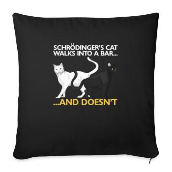 Le chat de Schrödinger drôle de science physique - Housse de coussin décorative 45 x 45 cm - noir - Devant