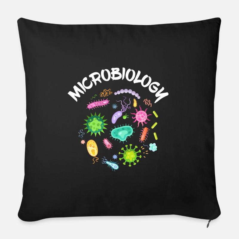 Mikrobiologie Wissenschaftler Bakterien Mikroskop - Sofakissenbezug 45 x 45 cm - Schwarz
