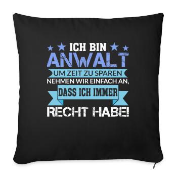 Anwalt - Sofakissenbezug 45 x 45 cm - Schwarz - Vorne