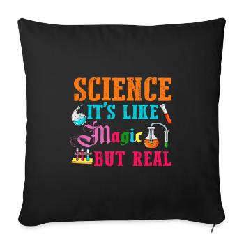 Science magic future chemistry student - Sofa pillowcase 17,3'' x 17,3'' (45 x 45 cm) - black - Front