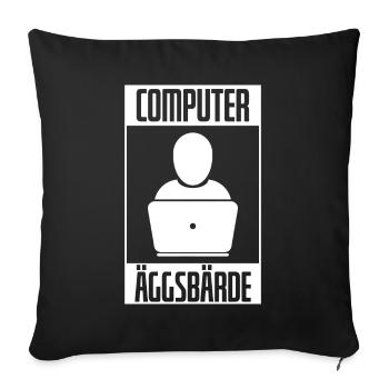 Computer Äggsbärde IT Informatik Sachsen Dialekt - Sofakissenbezug 45 x 45 cm - Schwarz - Vorne