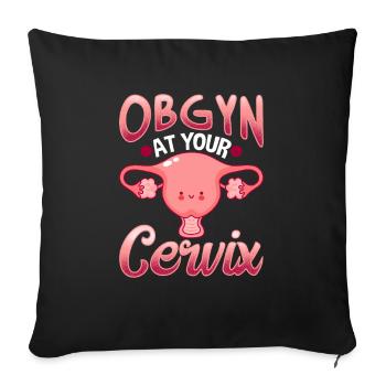 Uterus obstetrician gynecologist doctor OBGYN - Sofa pillowcase 17,3'' x 17,3'' (45 x 45 cm) - black - Front