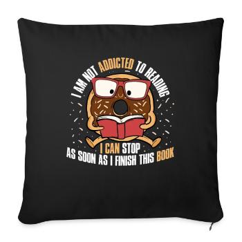 Reading book books reader gift - Sofa pillowcase 17,3'' x 17,3'' (45 x 45 cm) - black - Front