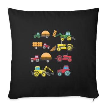Enfant agricole de ferme tracteur cool - Housse de coussin décorative 45 x 45 cm - noir - Devant