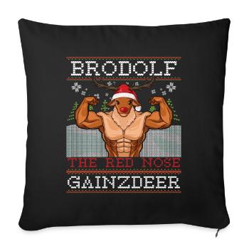 Brodolf The Red Nose Gainzdeer Geschenk - Sofakissenbezug 45 x 45 cm - Schwarz - Vorne