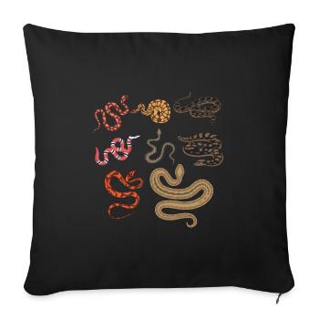 Snakes hunter reptile gatherer animal education - Sofa pillowcase 17,3'' x 17,3'' (45 x 45 cm) - black - Front