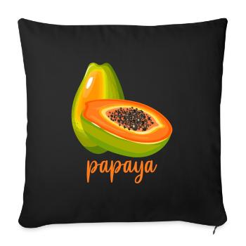 Papaya lover vegan summer fruit - Sofa pillowcase 17,3'' x 17,3'' (45 x 45 cm) - black - Front