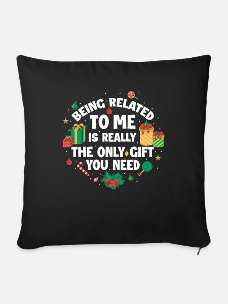 Weihnachten Lustig Weihnachtsgeschenk - Sofakissenbezug 45 x 45 cm - Schwarz