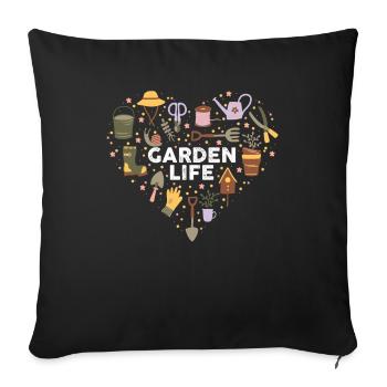 Garden Life gardener gift - Sofa pillowcase 17,3'' x 17,3'' (45 x 45 cm) - black - Front