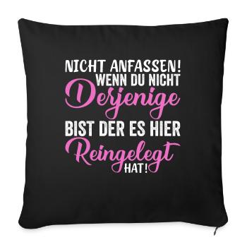 Schwanger Schwangerschaft Babybauch - Sofakissenbezug 45 x 45 cm - Schwarz - Vorne