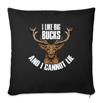 Chasseur Chasse Chasse Cadeau Drôle - Housse de coussin décorative 45 x 45 cm - noir - Devant
