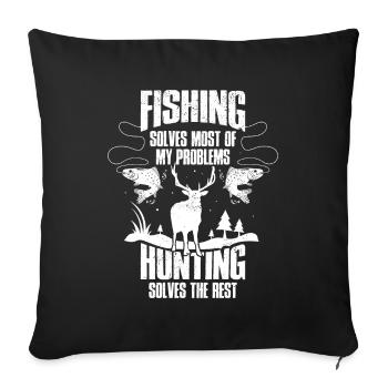 Chasseur Chasse Chasse Cadeau Drôle - Housse de coussin décorative 45 x 45 cm - noir - Devant