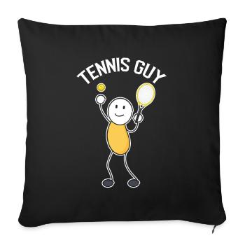 Funny tennis player boy tennis - Sofa pillowcase 17,3'' x 17,3'' (45 x 45 cm) - black - Front