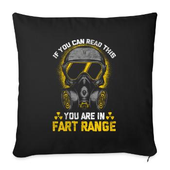 Pups humor farting husband friend father - Sofa pillowcase 17,3'' x 17,3'' (45 x 45 cm) - black - Front