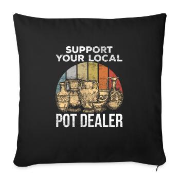 Blague drôle de potier pour les potiers d'argile - Housse de coussin décorative 45 x 45 cm - noir - Devant