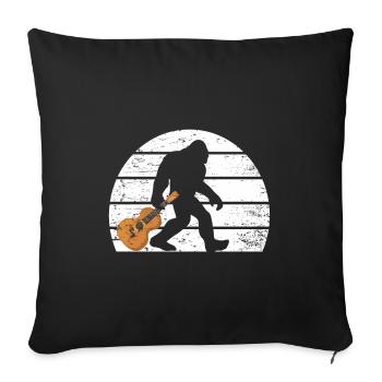 Bigfoot Musiker Sasquatch Akustik Gitarre - Sofakissenbezug 45 x 45 cm - Schwarz - Vorne