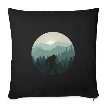 Bigfoot Mountain Forest Sasquatch Fan - Sofa pillowcase 17,3'' x 17,3'' (45 x 45 cm) - black - Front