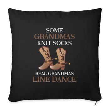 Line Dancing Grandma Line Dancer Grandmother - Sofa pillowcase 17,3'' x 17,3'' (45 x 45 cm) - black - Front