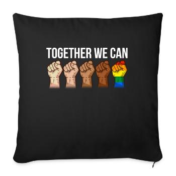 Anti racisme noir lgbtq droits de l'homme - Housse de coussin décorative 45 x 45 cm - noir - Devant