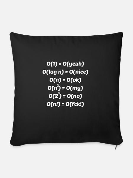 Algorithmus Komplexität Lustige Programmierer - Sofakissenbezug 45 x 45 cm - Schwarz