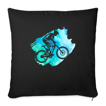 VTT course garçons cyclisme en plein air - Housse de coussin décorative 45 x 45 cm - noir - Devant