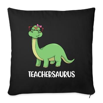 Dinosaur Teacher Teaching Funny Gift - Sofa pillowcase 17,3'' x 17,3'' (45 x 45 cm) - black - Front