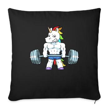 Weightlifting Unicorn Funny Gift - Sofa pillowcase 17,3'' x 17,3'' (45 x 45 cm) - black - Front