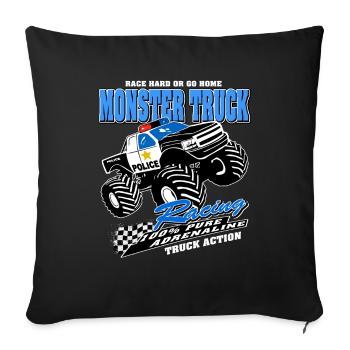 Monster Truck - Pickup - Big Foot - Sofa pillowcase 17,3'' x 17,3'' (45 x 45 cm) - black - Front