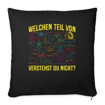 Lustiger Mathematik Algebra Spruch Mathe Formeln - Sofakissenbezug 45 x 45 cm - Schwarz - Vorne