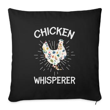 Poulets chuchoteurs poules poules éleveurs de volailles - Housse de coussin décorative 45 x 45 cm - noir - Devant