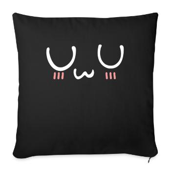 UwU Anime Kawaii Meme - Sofa pillowcase 17,3'' x 17,3'' (45 x 45 cm) - black - Front