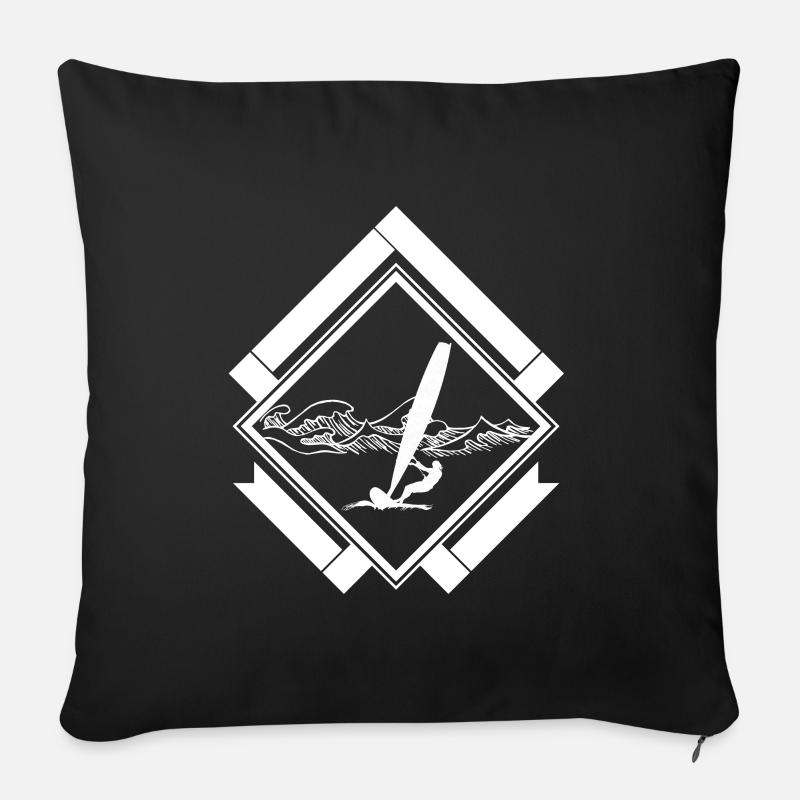 Windsurfer - Sofakissenbezug 45 x 45 cm - Schwarz