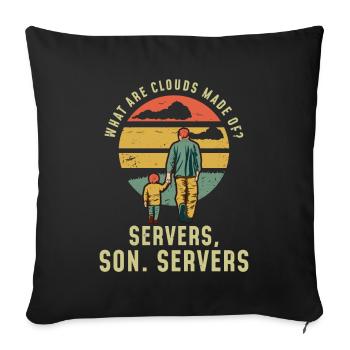 Programmierer Vater und Sohn Cloud Server - Sofakissenbezug 45 x 45 cm - Schwarz - Vorne